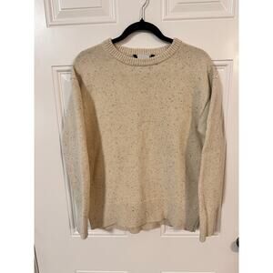 The North Face Speckled Knit Crewneck Sweater Cream Beige Women’s M Cozy